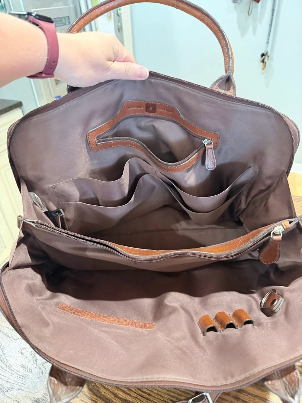 Wilsons Leather Brown Leather Laptop Bag with Shoulder Strap